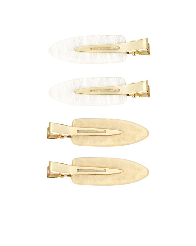 Haarclip box marmer chic - wit goud