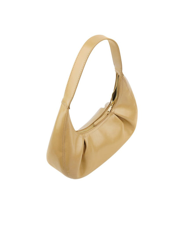 Tas met plooien - camel