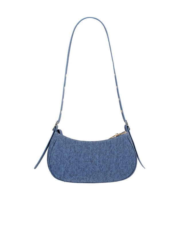 Denim look city tas - donkerblauw