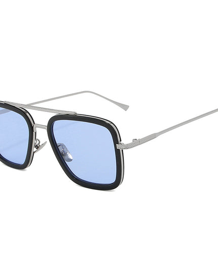 Zonnebril daily solid zilver black blauw