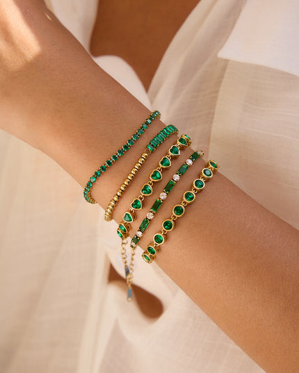 Groene met gouden luxe armband hartjes