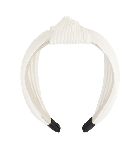 Haarband rib met knoop - Wit