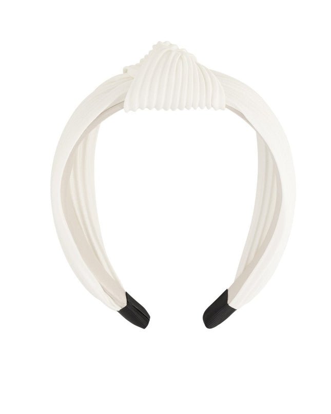 Haarband rib met knoop - Wit