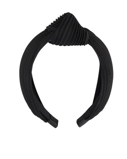 Haarband rib met knoop - Zwart