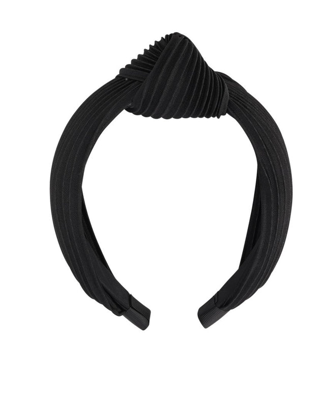 Haarband rib met knoop - Zwart
