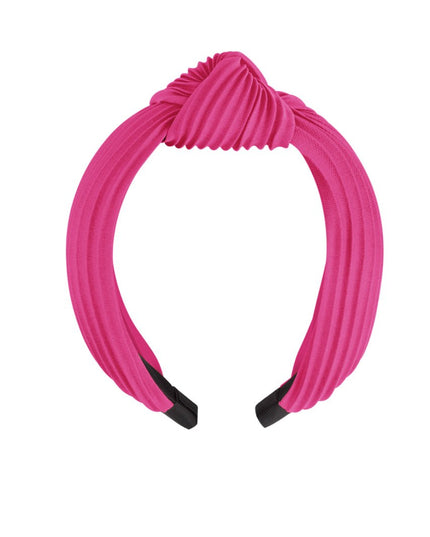 Haarband rib met knoop - Fuchsia
