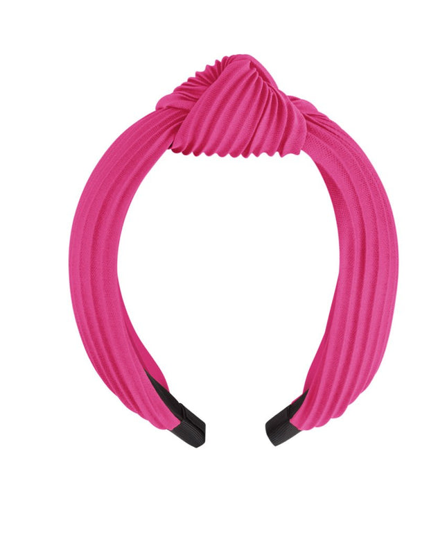 Haarband rib met knoop - Fuchsia