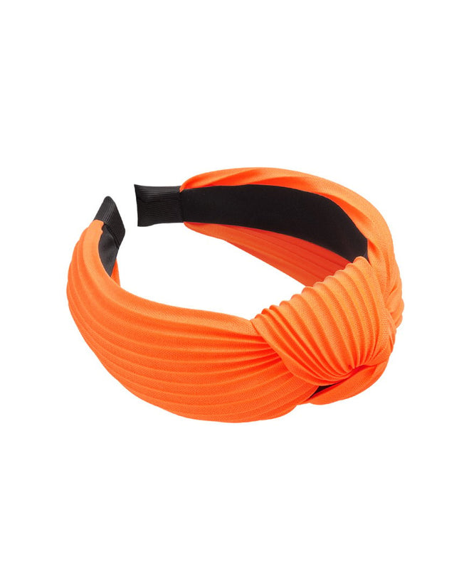 Haarband rib met knoop - Oranje