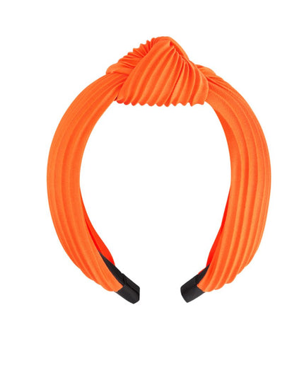 Haarband rib met knoop - Oranje