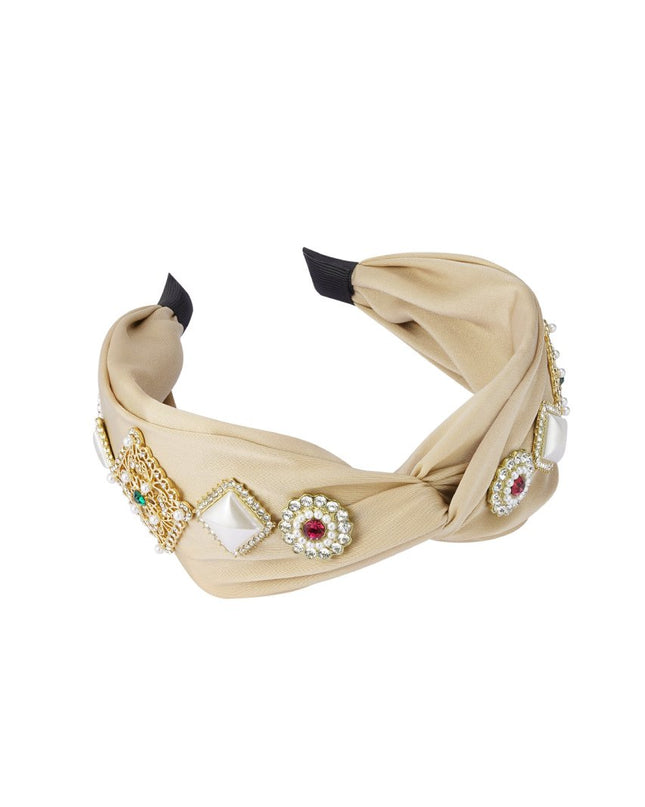 Haarband Beige Parels Kralen