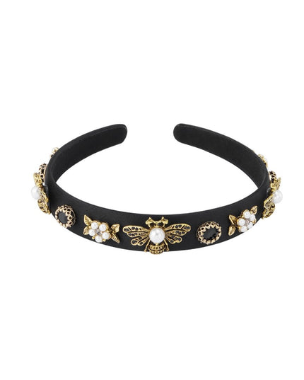 Dunne Haarband met Bedels Zwart