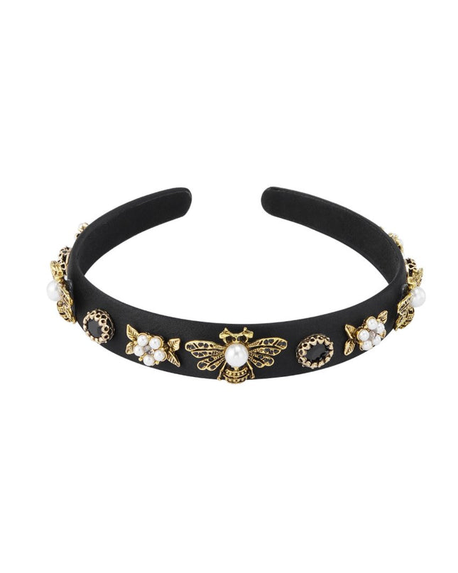 Dunne Haarband met Bedels Zwart
