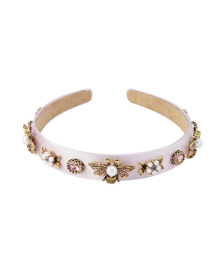 Dunne Haarband met Bedels Pastelroze