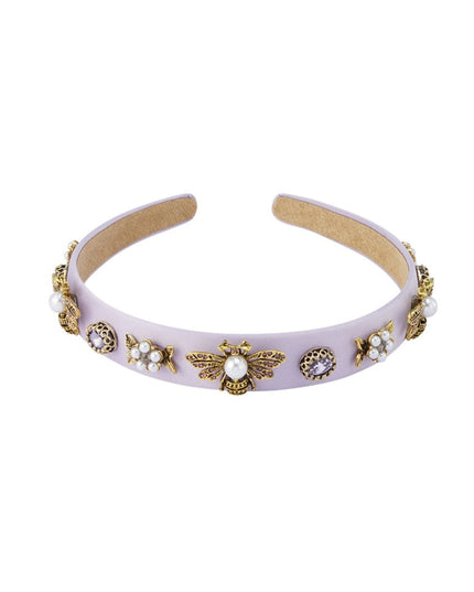 Dunne Haarband met Bedels Lila