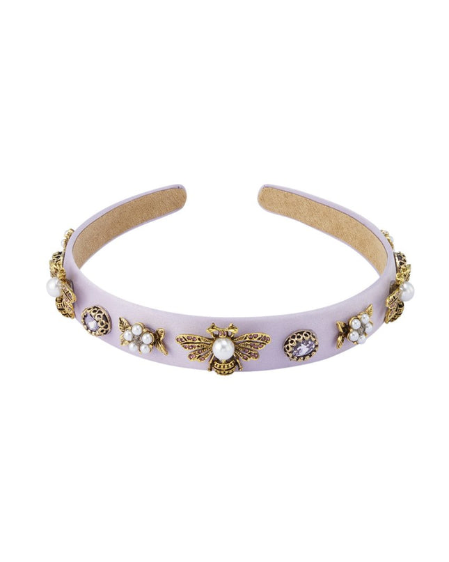 Dunne Haarband met Bedels Lila