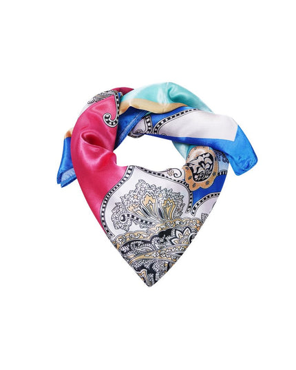 Sjaal met zomerse print blauw & goud