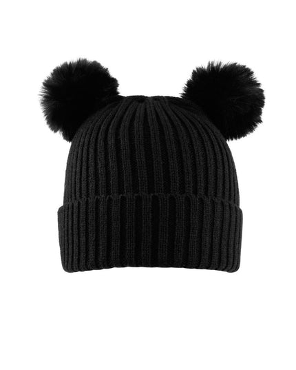 Kids - basic muts met bolletjes zwart