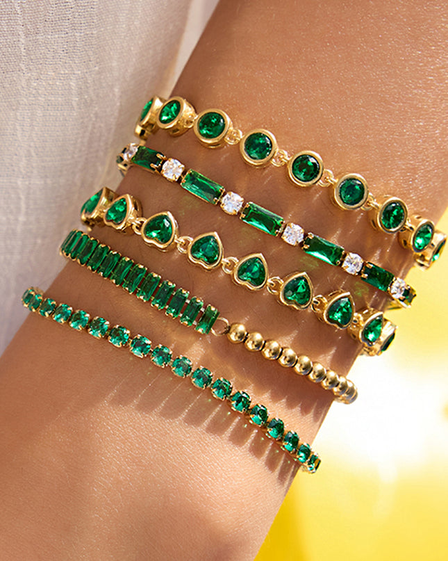 Groene met gouden luxe armband kralen