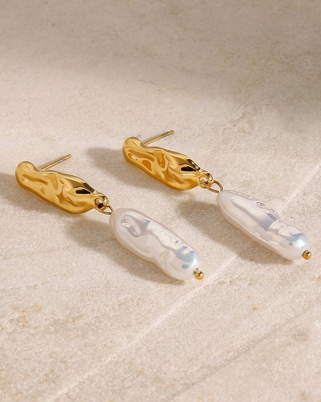 Parel oorbellen langwerpig