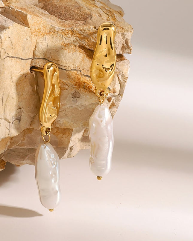 Parel oorbellen langwerpig