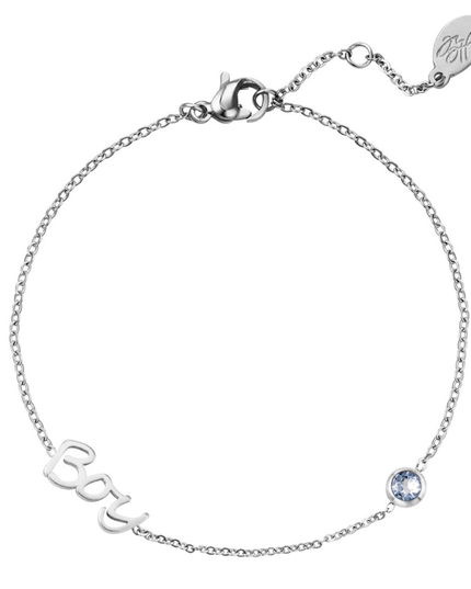 Geboortesteen Armband Zilver Jongetje