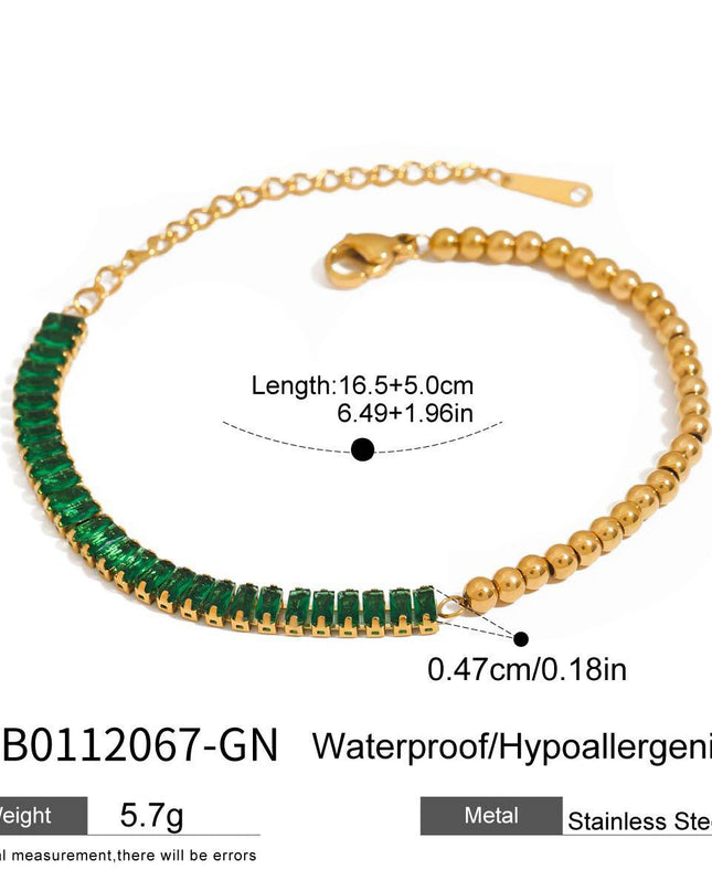 Groene met gouden luxe armband kralen