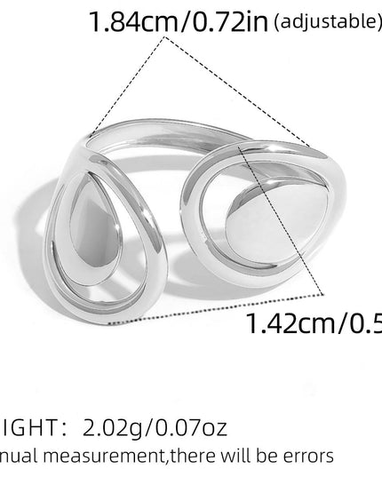 Vintage minimalistische holle roestvrijstalen statement ring goud zilver