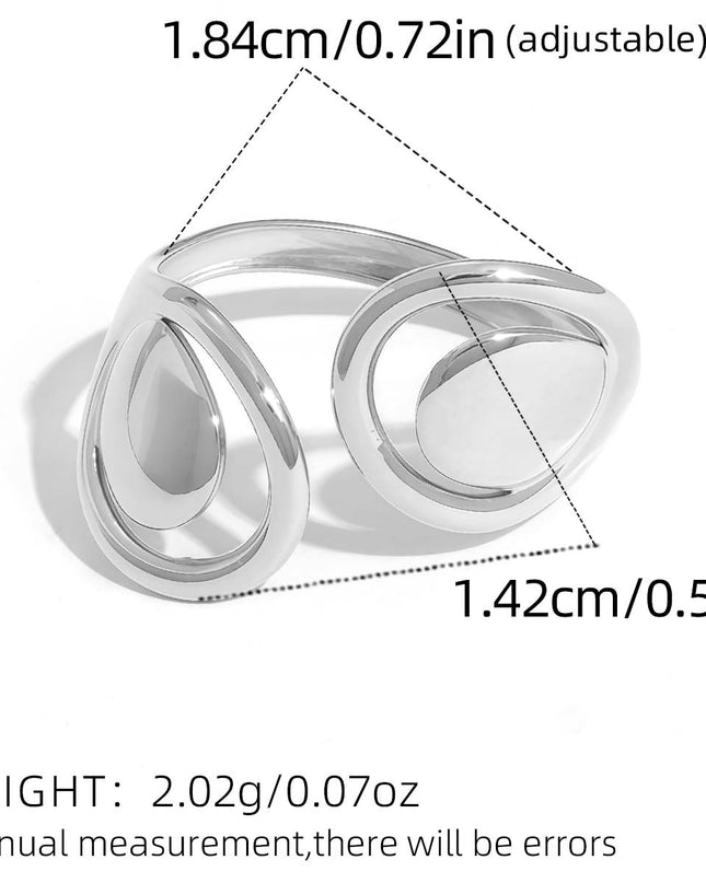 Vintage minimalistische holle roestvrijstalen statement ring goud zilver