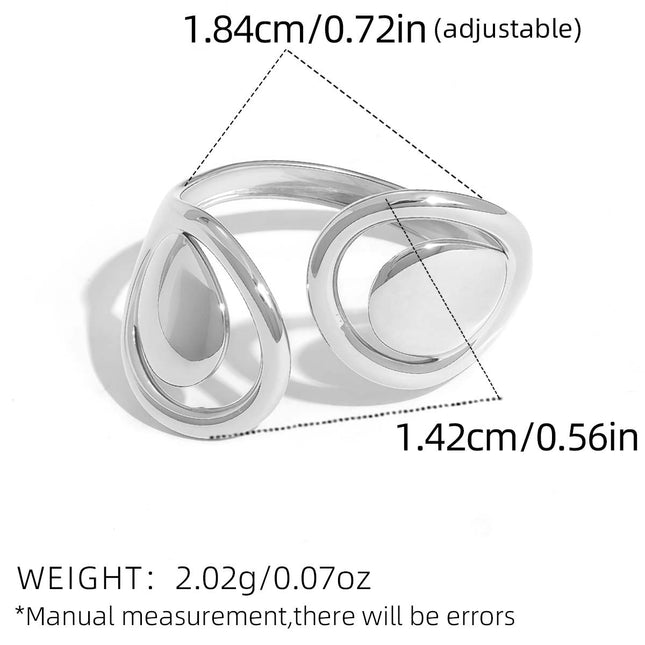 Vintage minimalistische holle roestvrijstalen statement ring goud zilver