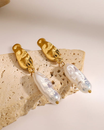 Parel oorbellen langwerpig